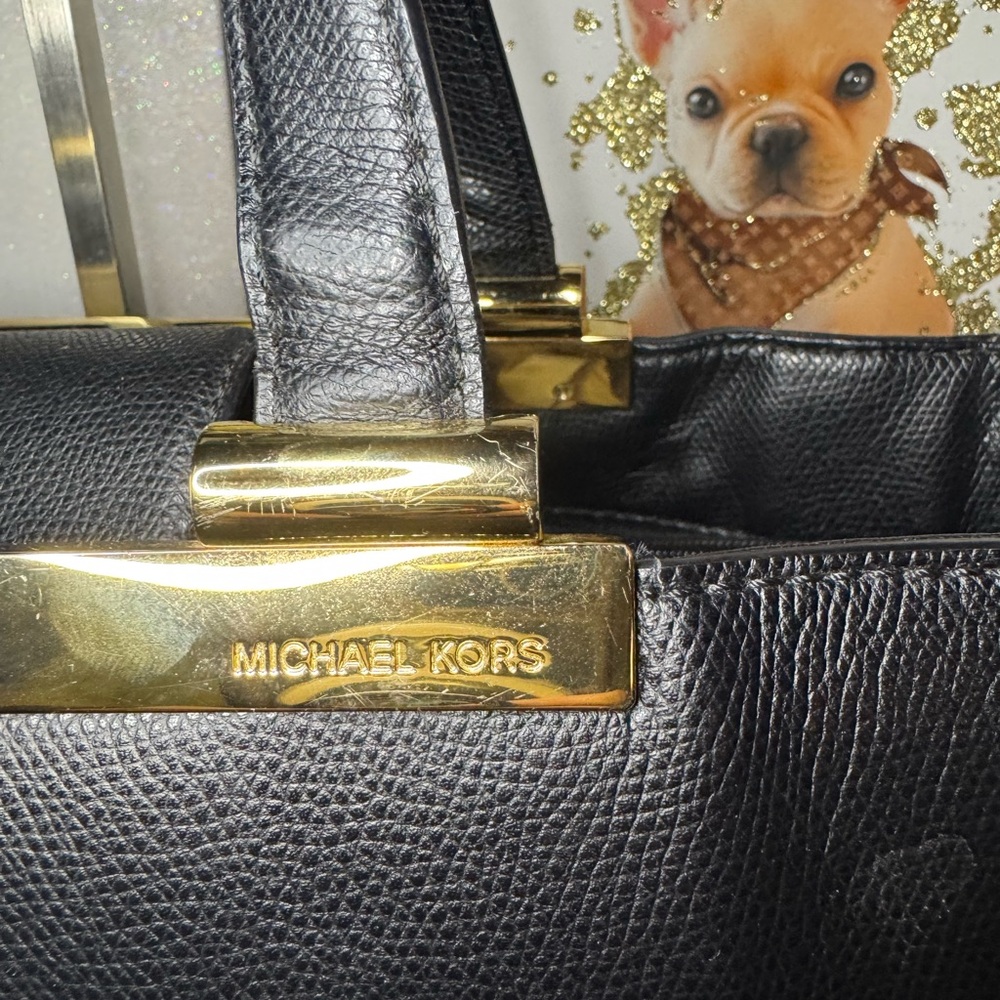 Michael Kors Tilda Saffiano Leather large tote bag in black - Picture 2 of 11